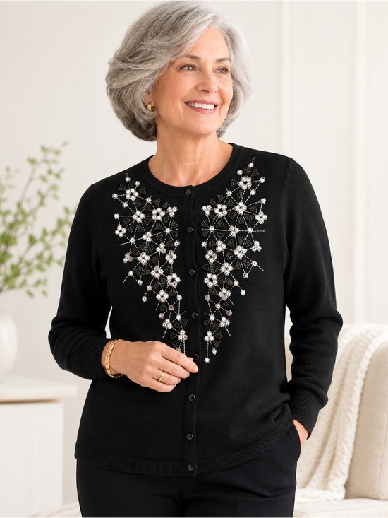 Bob Mackie Sweaters - Bob Mackie Wearable Art Embellished Cardigan Sweater NWT XXS